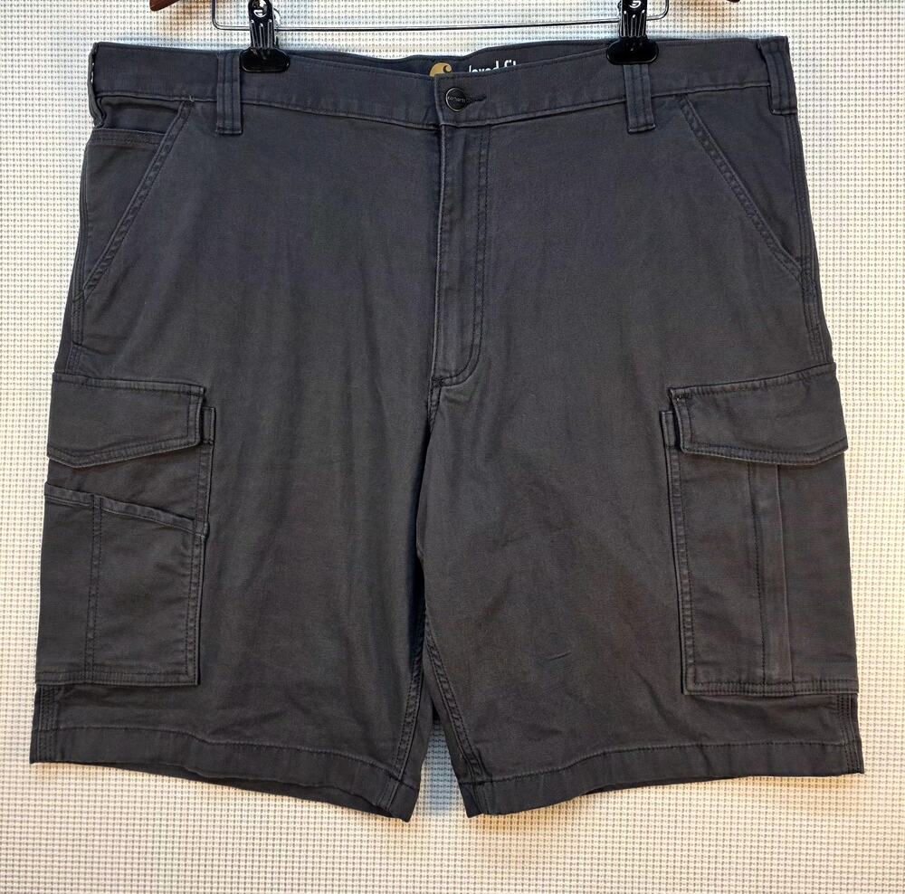 Carhartt Men's Relaxed Fit Cargo Shorts Gray Sz 42 Work Canvas Stretch Like New